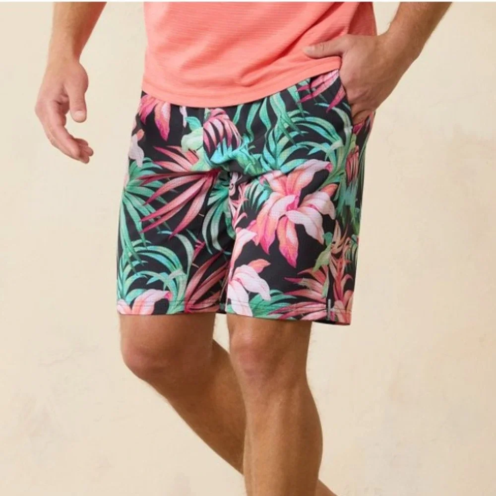 Tommy Bahama Island Zone Swim Trunks Mens 2XL Monterey Coast Hybrid Shorts NWT‎